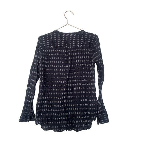 Loft navy blue button up blouse with pockets on front size small - Picture 3 of 5